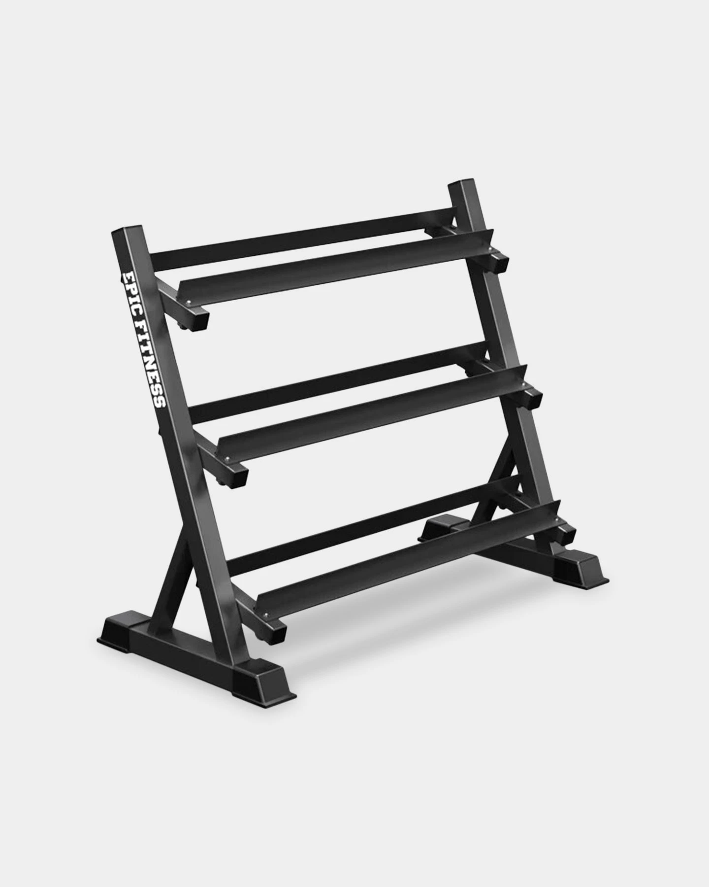 Epic Fitness Complete 5-50LB 10 Pair Dumbbell Set With 3-Tier Horizontal Dumbbell Rack 4 Epic Fitness Complete 5-50LB 10 Pair Dumbbell Set With 3-Tier Horizontal Dumbbell Rack - Image 2