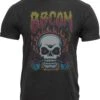BBcom Skull Tee 2 BBcom Skull Tee -Armour Sales Store Flaming Skull Mens Tee Graphite Black 7221