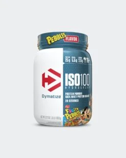 Dymatize ISO100 Hydrolyzed Whey Protein Isolate -Armour Sales Store ISO100 20s FrPebbles D7L120001US0402 2B grey