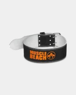 Muscle Beach Nutrition Muscle Beach Leather Weightlifting Belt -Armour Sales Store MBN6060054 grey