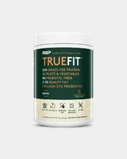 RSP Nutrition TrueFit Grass-Fed Protein -Armour Sales Store True Fit Grass Fed Cold Brew Coffee 12 Serv Milk Specialties Front High Res V1 grey