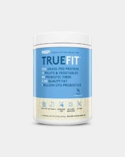 RSP Nutrition TrueFit Grass-Fed Protein -Armour Sales Store True Fit Grass Fed Vanilla 12 Serv Milk Specialties Front High Res V1 grey