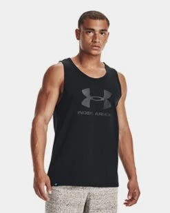 Under Armour Men's UA Sportstyle Logo Tank 19 Under Armour Men's UA Sportstyle Logo Tank -Armour Sales Store UA6370245 grey